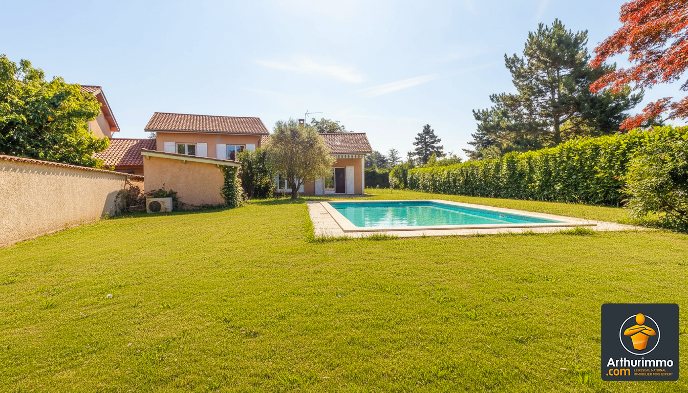 Vue sur le séjour lumineux d'une maison de 4 pièces vendue à Soucieu.